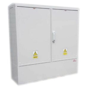 GRP Electric Meter Box W1060 x H1064 x D320 mm L.Grey, GRP Cabinet, New Electricity Connection