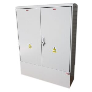 GRP Electric Meter Box W1130 x H1490 x D320 mm , Light Grey GRP Cabinet , New Electricity Connection